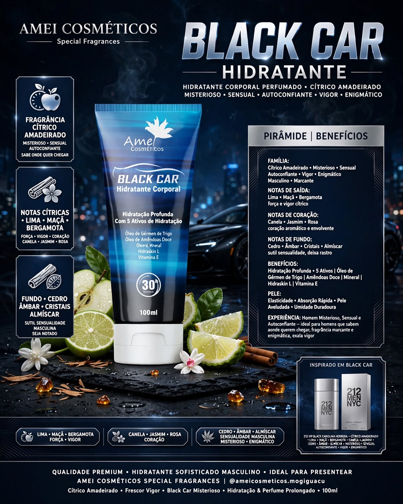 Arte pronta Amei Cosméticos — Black Car