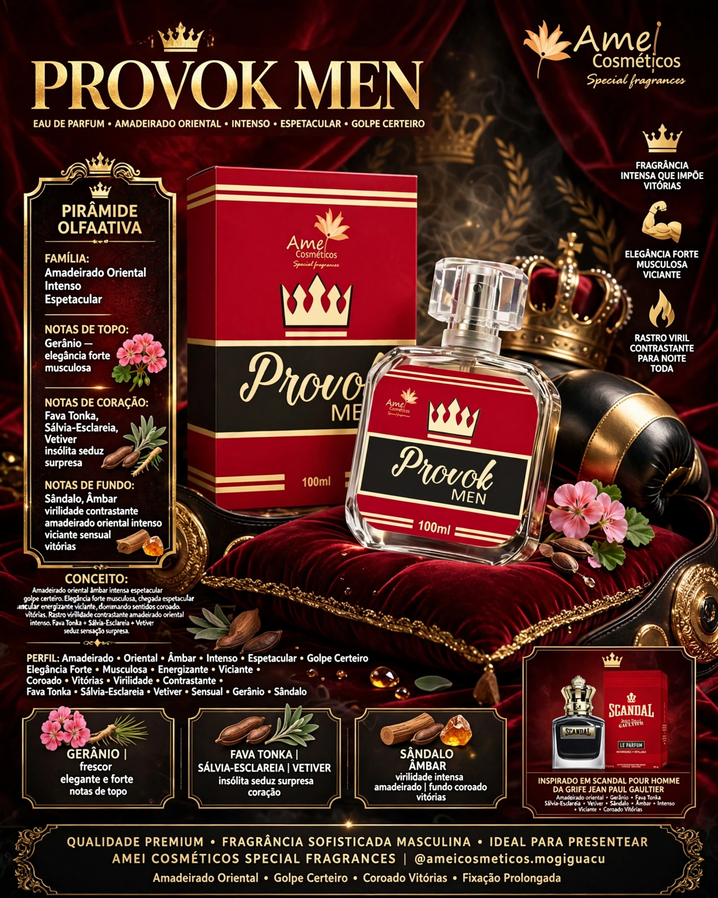 Arte pronta Amei Cosméticos — Provok Men