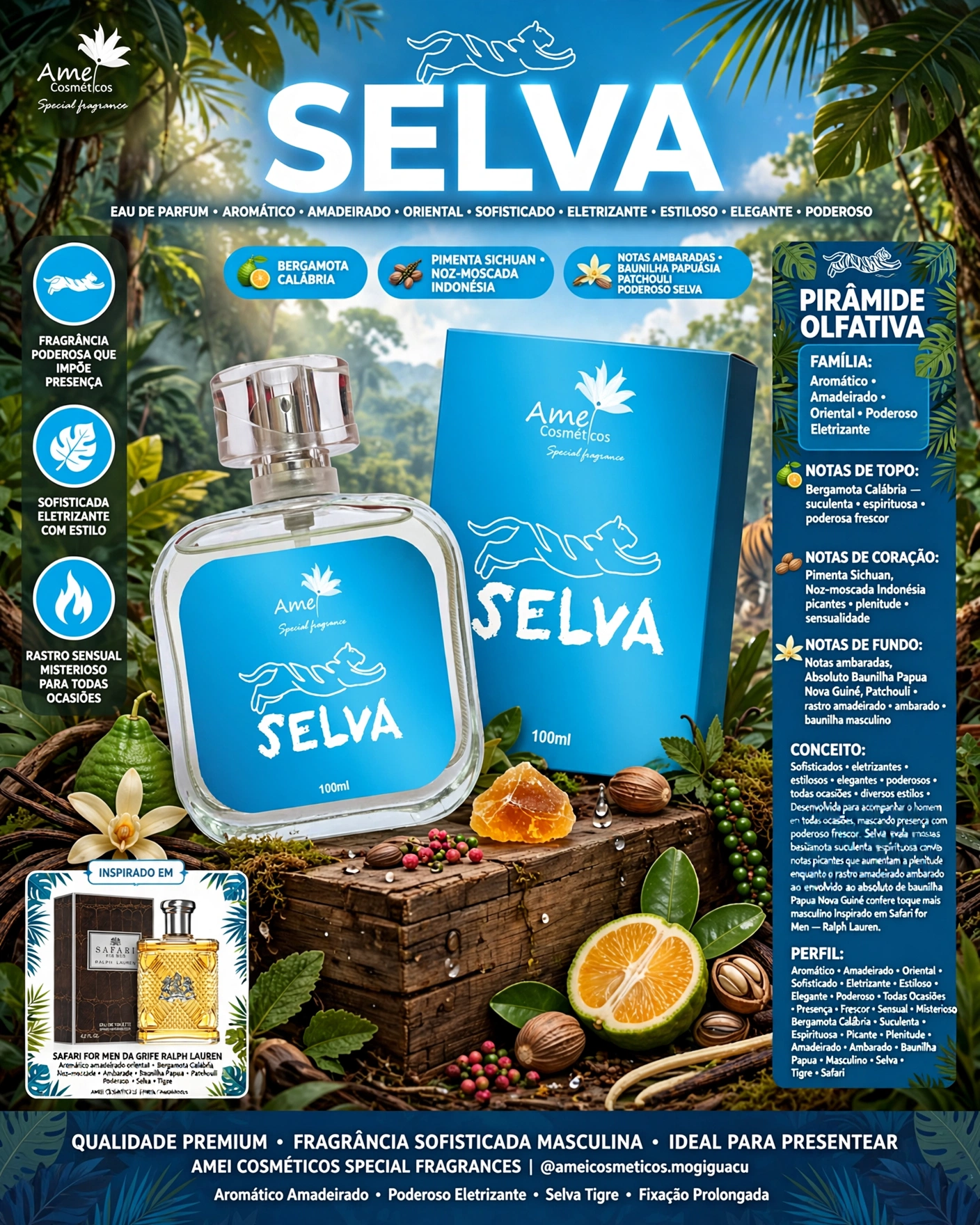 Arte pronta Amei Cosméticos — Selva