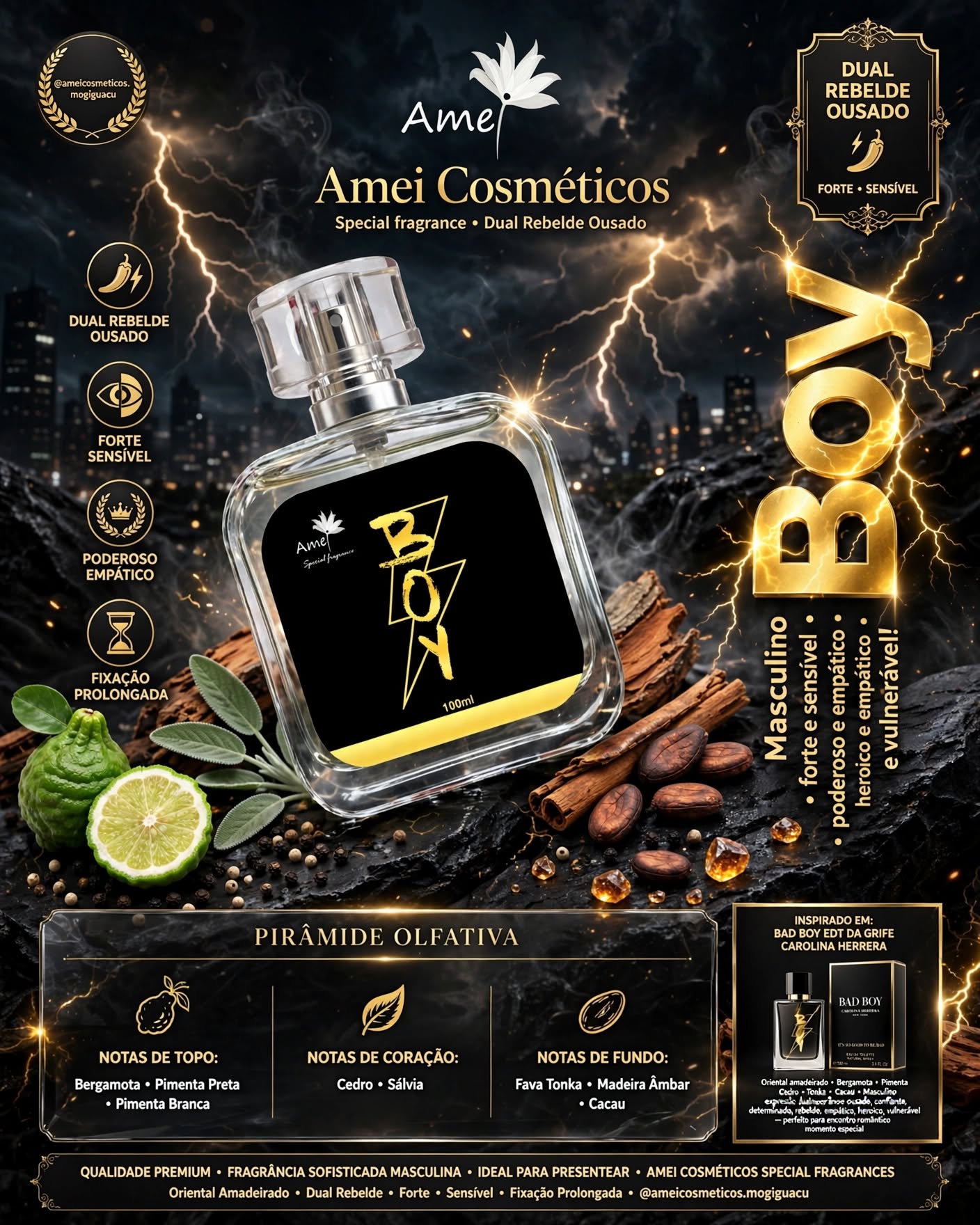 Arte pronta Amei Cosméticos — Boy